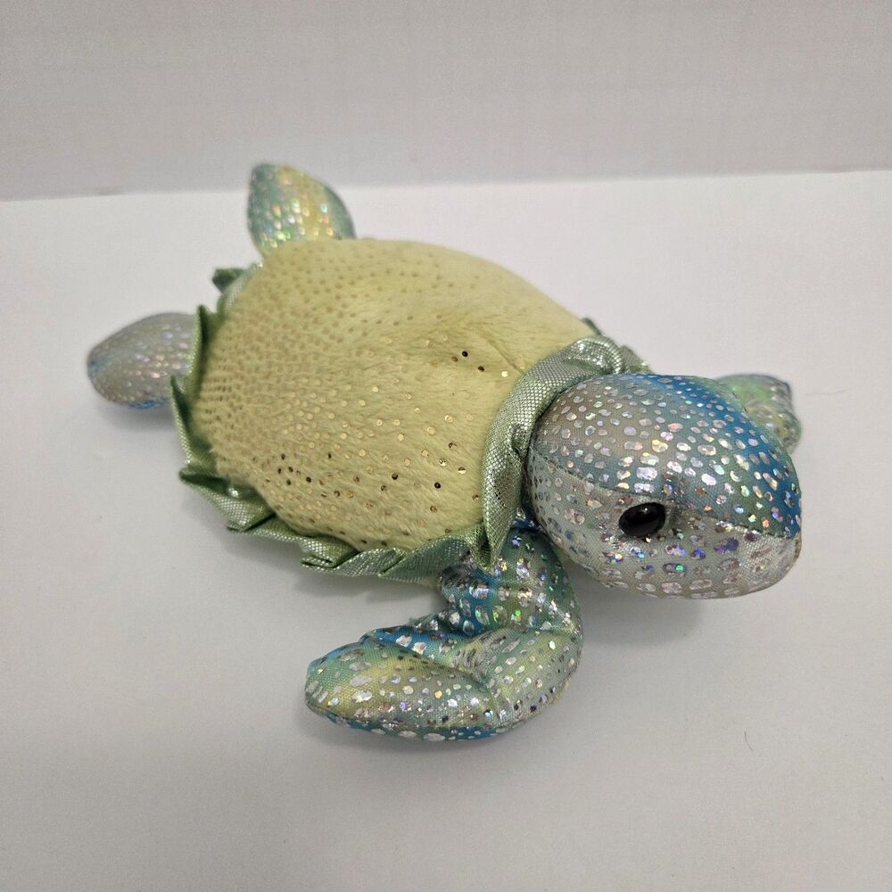 Aurora Sea Turtle Plush Sparkle Shimmer Stuffed Animal Toy Green Blue 2023